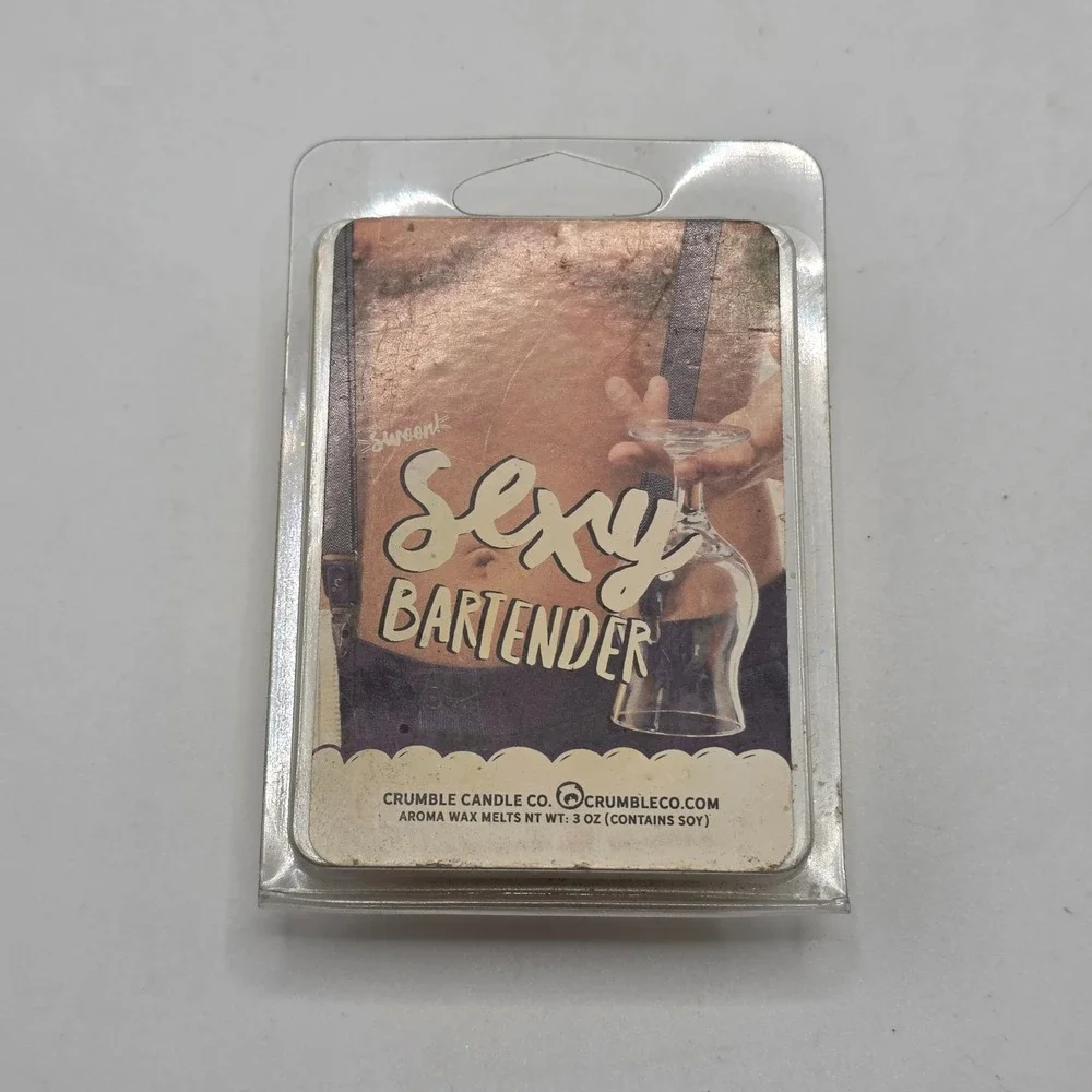 Crumble Candle Co Sexy Bartender Aroma Wax Melts 3oz‎ Soy Blend Yellow Glitter
